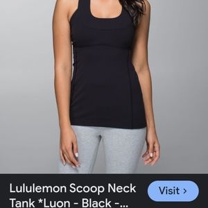Lululemon Black tank top Luon razor back mesh Yoga Hiking  Athletic size 6